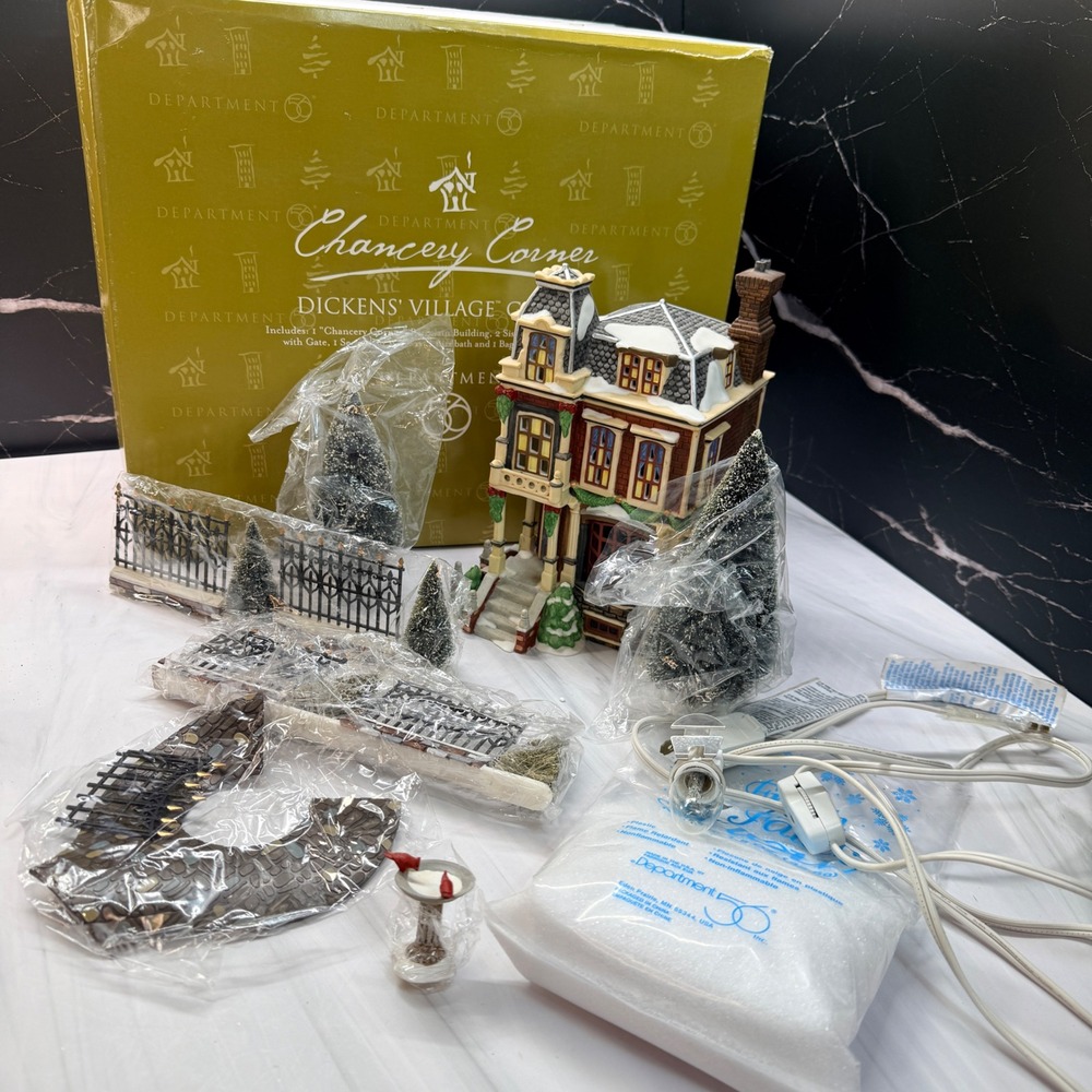 Dept 56 Dickens Village Chancery Corner Gift Set 58485 Porcelain Christmas House